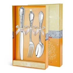 Набор детских серебряных столовых приборов «Престиж» с ножом