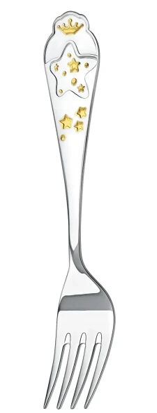502ВЛ05802 Серебряная детская вилка «Звезда» с эмалью