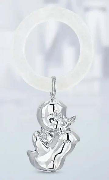 1GI0201/8 Серебряная погремушка «Утенок»