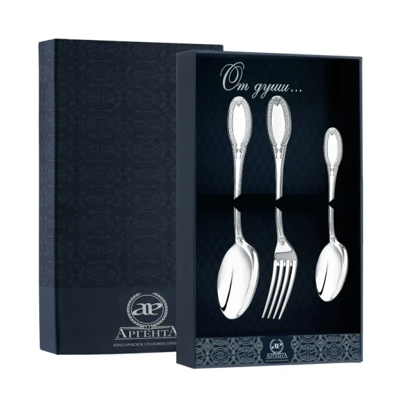 249НБ01801 Серебряный столовый набор на 1 персону «Император»