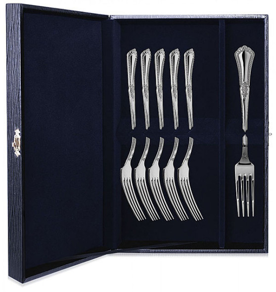 257НБ02801 Серебряный десертный набор «Фаворит» на 6 персон (6 предметов)