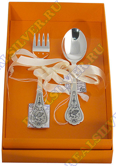 1372 Набор десертный детский с чернением из 2 предметов