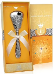 Серебряная погремушка «Ромашка»