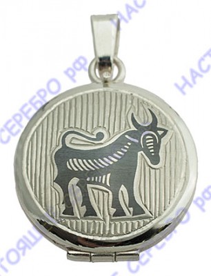 10130032Т05 Медальон «Знак Зодиака Телец» с чернением