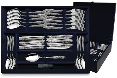 Серебряный десертный набор «Морозко» 48 предметов