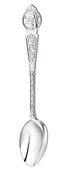 272ЛЖ00806 Серебряная чайная ложка «Казанская Божья Матерь» с чернением