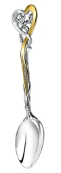 Серебряная чайная ложка «Весна» с золочением