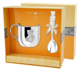 Набор детского серебра с кружкой «Мишутка»