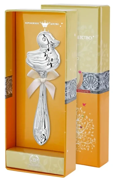 1GI0301A/8 Серебряная погремушка «Утка»