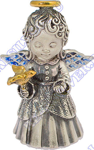 991771 Серебряный колокольчик «Вера» с золочением