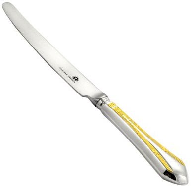 930674-1 Серебряный столовый нож «Элегант» с золочением