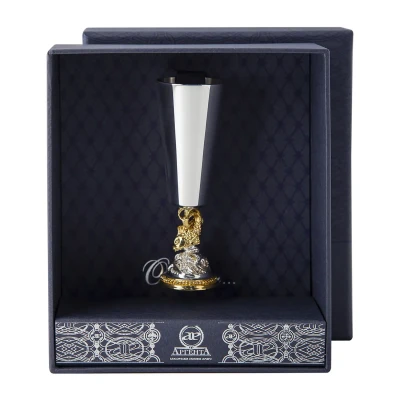 Серебряная рюмка «Золотая рыбка» с золочением