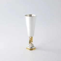 Серебряная рюмка «Золотая рыбка» с золочением