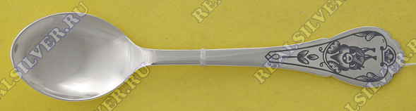 40010271В05 Серебряная детская ложка «Белочка» с чернением