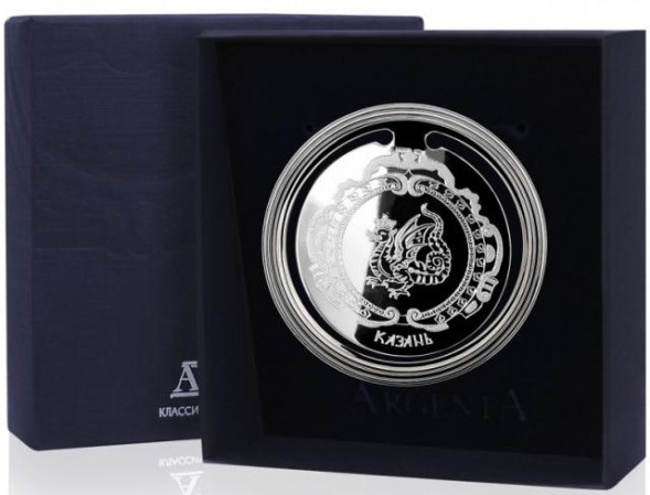 290ЗК22001 Серебряная закладка для книг с логотипом «Казань»