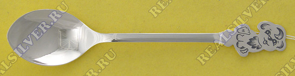 40010328А05 Серебряная детская ложка «Дружок» с чернением