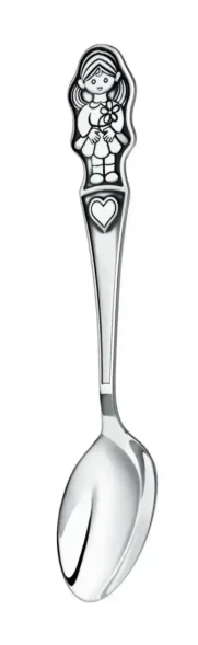011ЛЖ03801 Серебряная детская ложка «Девочка» с чернением