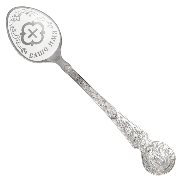 ЛИ019140 Серебряная чайная именная ложка «Тимофей» с крестом