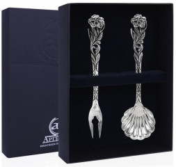 Серебряный набор для чая «Симфония» с чернением