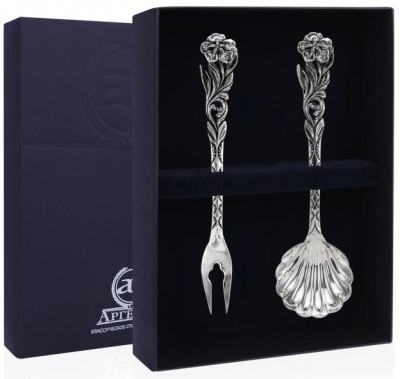 Серебряный набор для чая «Симфония» с чернением