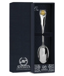 Серебряная чайная ложка «Визит» с золочением