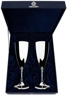 778НБ00806 Серебряный набор гладких фужеров «Виноград»