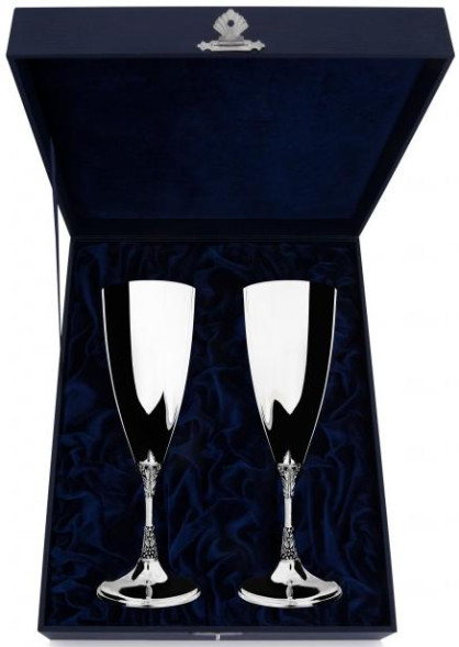 778НБ00806 Серебряный набор гладких фужеров «Виноград»