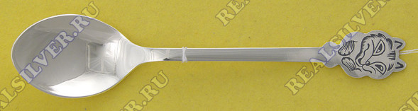 40010338А05 Серебряная детская ложка «Лисичка» с чернением
