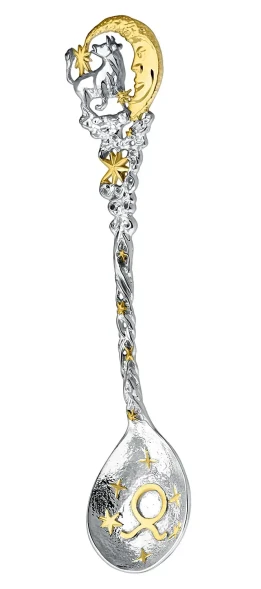 703ЛЖ00802 Серебряная чайная ложка «Зодиак-Телец»