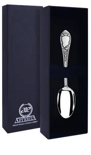 205ЛЖ07806 Серебряная кофейная ложка «Престиж» с чернением