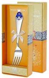 Серебряная детская вилка «Принц» с эмалью