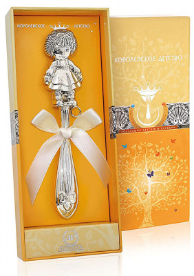 1GI0441J Серебряная погремушка «Кукла»