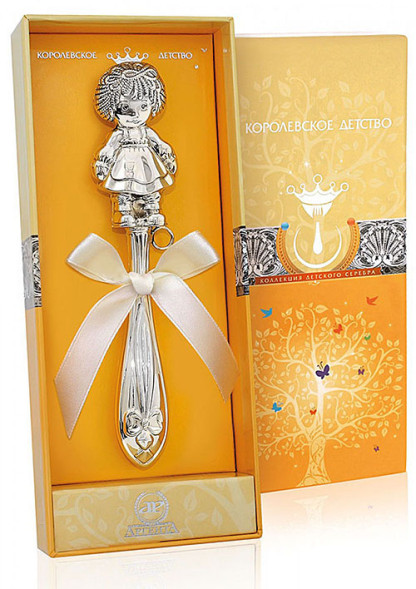 1GI0441J/8 Серебряная погремушка «Кукла»