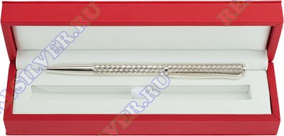 3400850891 Серебряная шариковая ручка с алмазной огранкой в подарочном футляре