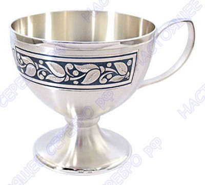 40080061А05 Серебряная кофейная чашка с чернением