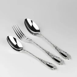 Серебряный десертный набор "Фамильный" на 1 персону (3 предмета)