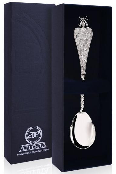 074ЛЖ03801 Серебряная чайная ложка «Пчелка»