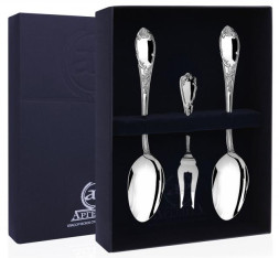 Серебряный чайный набор "Престиж" на 2 персоны (3 предмета)