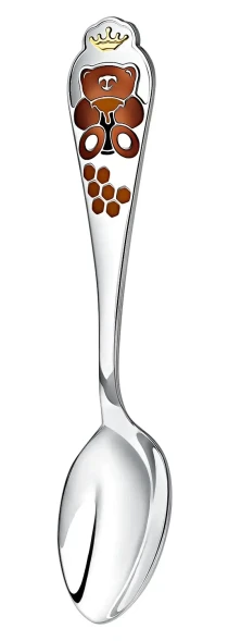 559НБ05808 Набор детских серебряных столовых приборов «Мишка» с ножом