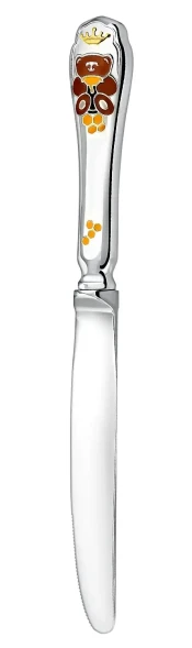559НБ05808 Набор детских серебряных столовых приборов «Мишка» с ножом