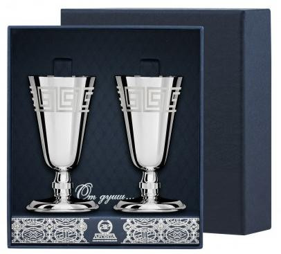 43285 Серебряный набор рюмок №4с рисунком «Греческий»