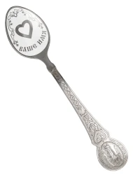 Серебряная чайная именная ложка «Мира» с сердцем