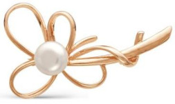 Серебряная брошь с золочением