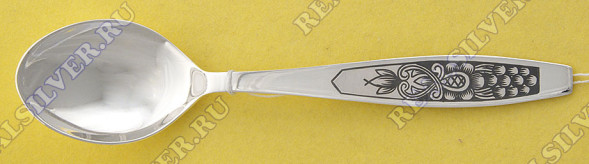 40010214А05 Серебряная чайная ложка с чернением