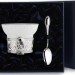 936НБ03807 Серебряный чайный набор «Сизоворонка» с эмалью в подарочном футляре