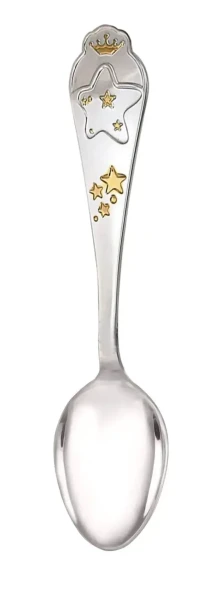560НБ05802 Набор детских серебряных столовых приборов «Звезда» с ножом