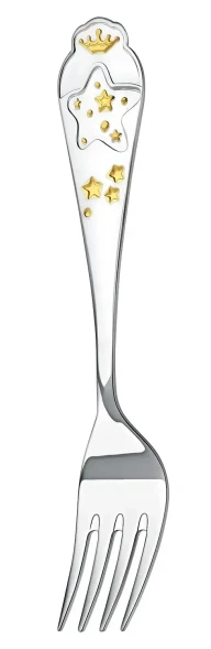 560НБ05802 Набор детских серебряных столовых приборов «Звезда» с ножом