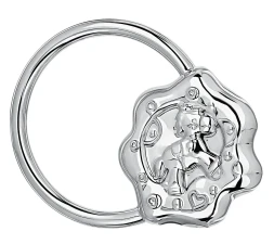 Серебряная погремушка «Лошадка на кольце»