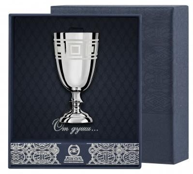 Серебряная рюмка №1 с рисунком «Квадрат»