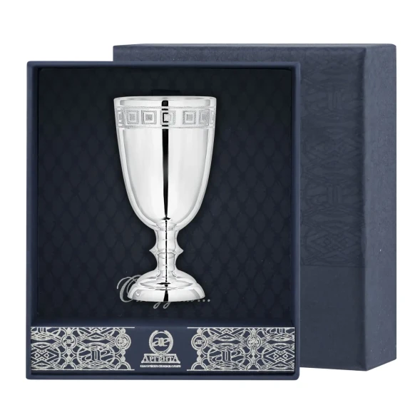 1044РМ00801 Серебряная рюмка №1 с рисунком «Квадрат»